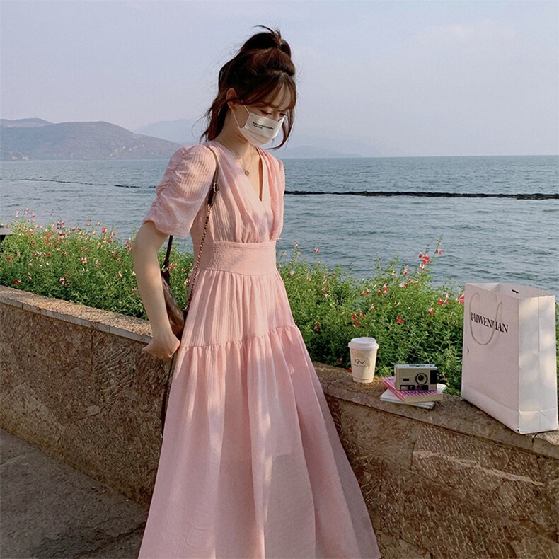 2023年夏季新款法式显瘦连衣裙款号3093*P135-K188,女装连衣裙,浙宝276（原081）