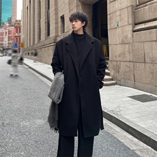 秋冬毛呢大衣男潮流时尚风衣中长款宽松外套MN9568/P100加棉P110，男装风衣，电商B316