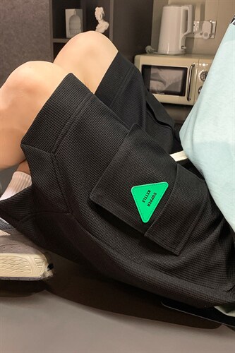 K6070/P35夏季华夫格立体多口袋工装松紧系绳短裤男大码中裤男裤,男装牛仔裤,电商A141