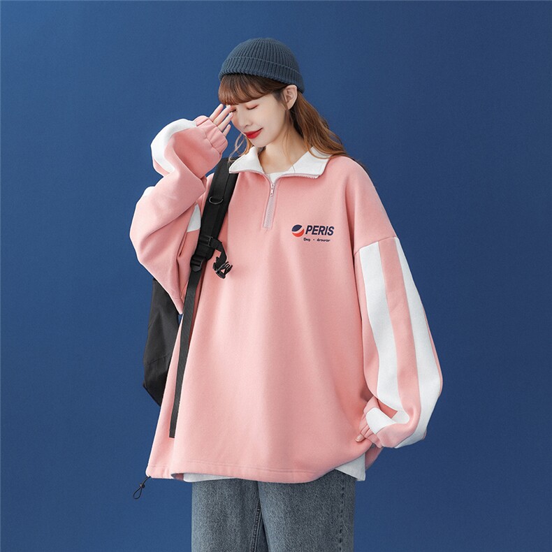 2026秋季简约字母印花拼接款式宽松休闲立领卫衣B201P55控68，男装卫衣，A247A