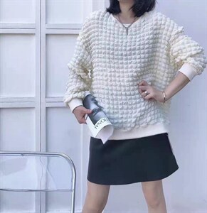 欧韩泡泡圆领卫衣图片