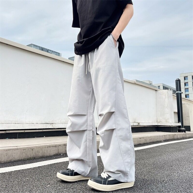 美式褶皱伞兵工装裤男女潮牌宽松阔腿弯刀裤速干休闲裤K6466-P36,男装工装外套,星座412-2