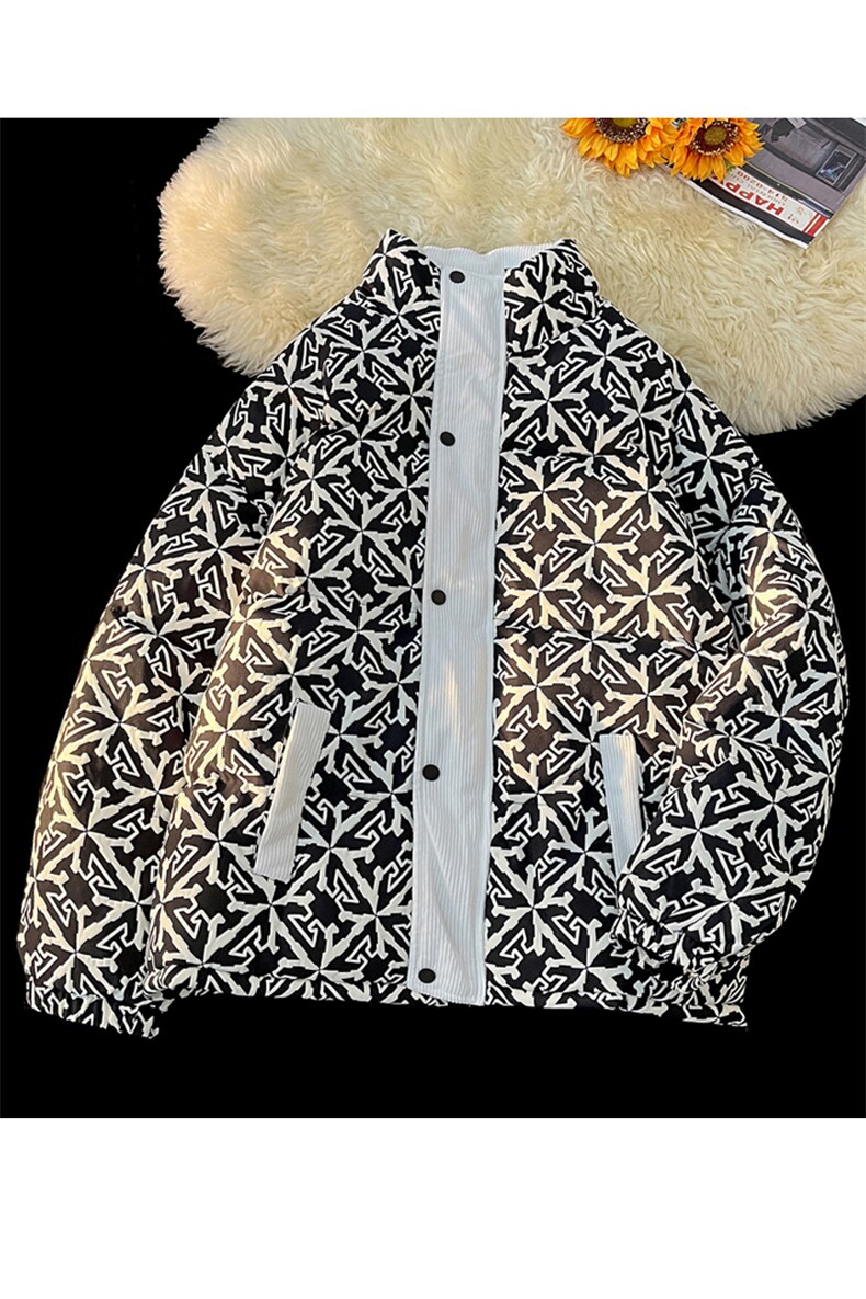 2025异色门禁棉衣棉服立体印花面包服立领棉袄外套1614-P80,男装棉衣,星座207