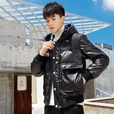 2020冬装新款潮牌亮色连帽羽绒服男士插色百搭外套A438-852，男装羽绒服，电商A438