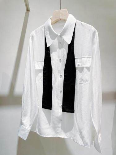 早春新款领带衬衣四色均码，女装，妮斯娜美