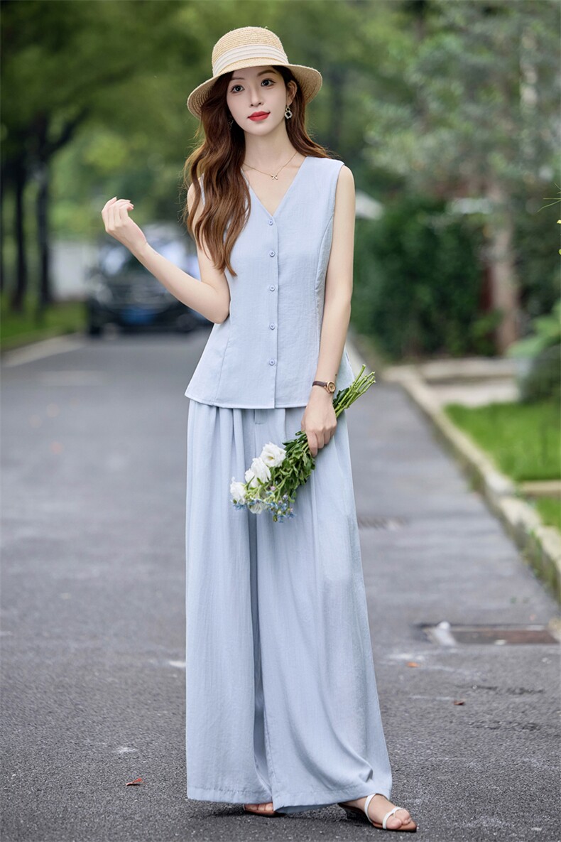 现货！夏装夏季2025套装女洋气时尚气质优雅两件套,女装套装/套裙,涵墨