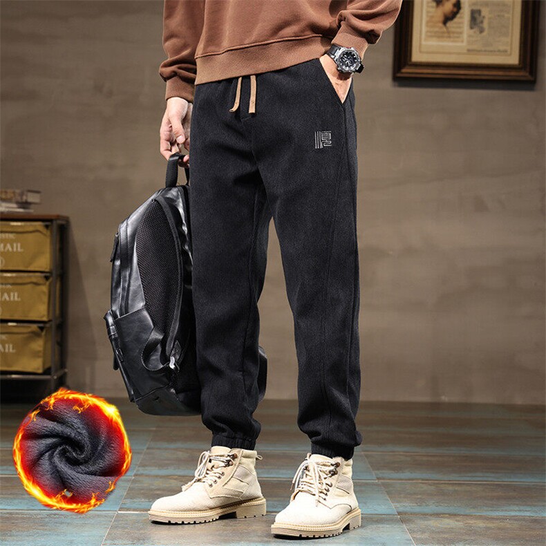 冬季加绒加厚休闲裤纯色百搭卫裤男哈伦修身小脚裤9029加绒P40，商品下架区商品下架区，星座224-1