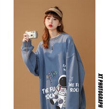 春装衔接新款百搭潮流韩版小众宇航员宽松圆领卫衣W149P30控48，男装卫衣，A247A