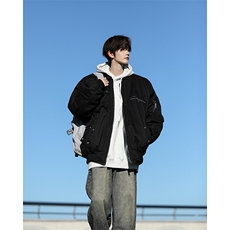 美式高街飞行员夹克棉服外套男冬季工装棒球上衣M0857-P105，男装夹克，星座308B-2
