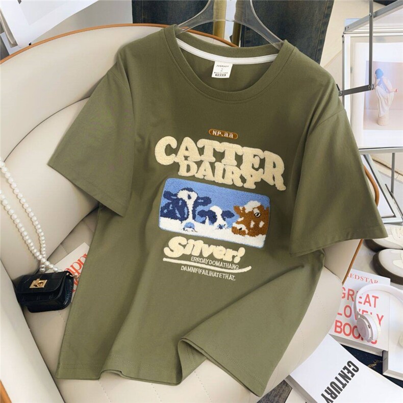 TT056-P40大码短袖T恤男女情侣款绣花上衣潮，男装T恤，星座911-3