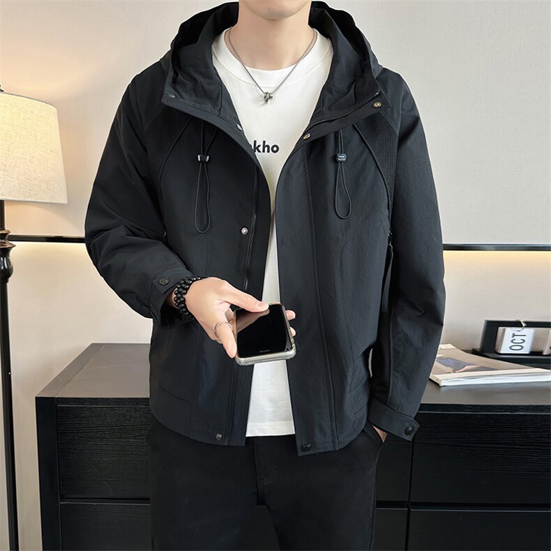 2026店主风春季简约休闲连帽冲锋衣轻薄夹克外套男9611-P95，男装夹克，电商A413