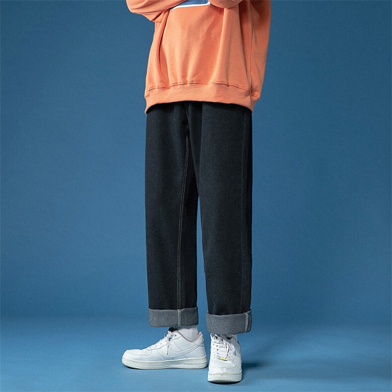 牛仔裤男宽松直筒2021新款秋冬潮流韩版牛仔长裤K601P50控68,男装牛仔裤,电商A102B