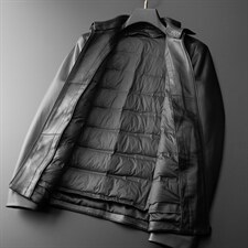 D66MJ22111E海宁皮衣男绵羊皮夹克外套修身羽绒皮衣P850，男装皮衣，电商B360