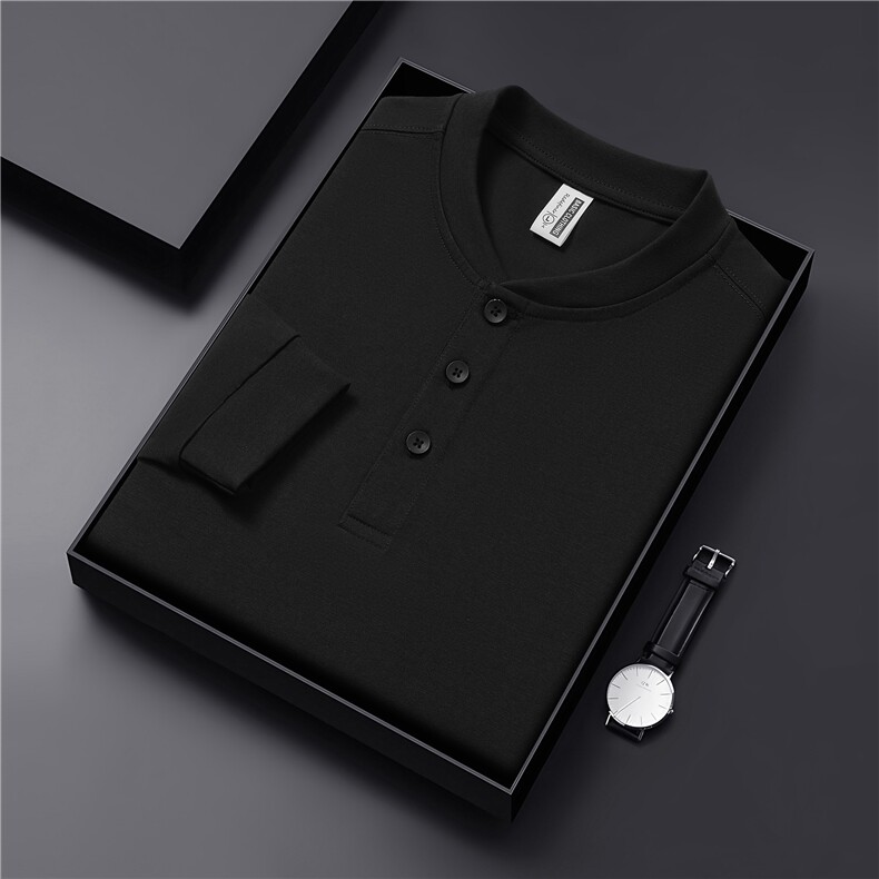 2025秋季新品240克索罗娜亨利领长袖t7A抗菌70%棉打底衫5011P40,男装T恤,星座1602B（原101B-1）