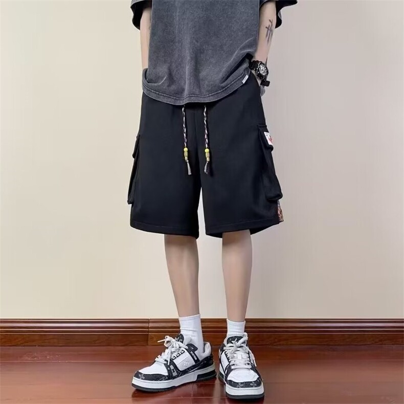 美式运动短裤男士夏季休闲中裤大码宽松裤衩男生潮流五分裤子男款,男装牛仔裤,星座1013