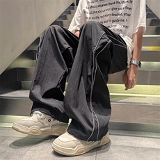 夏季2024褶皱速干冰丝休闲裤男士韩版潮流痞子帅气长裤K5318-P39，男装休闲裤，星座412-2