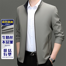 男装夹克ZZH5128主推牛奶丝立领商务夹克锦氨丝滑，男装夹克，钱塘207-1