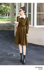 2024秋季新款高级感名媛气质小香风假小个子衬衫连衣裙子女，女装连衣裙，橙子家
