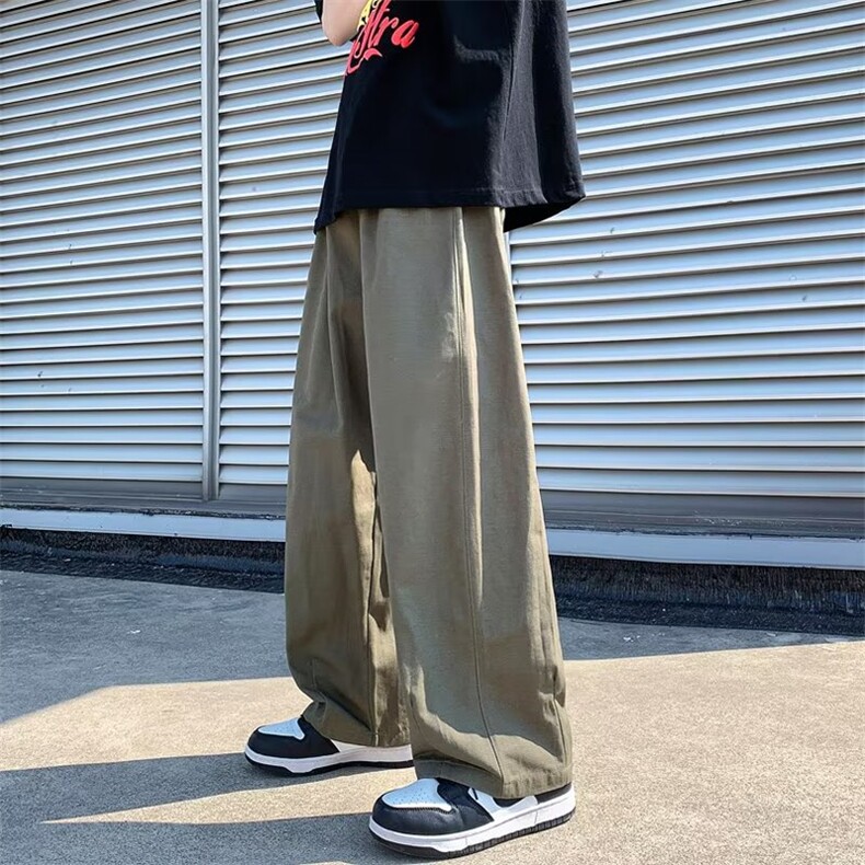 复古工装休闲裤男女日系宽松直筒裤潮牌阔腿拖地长裤子K3612-P43,男装休闲裤,星座1008