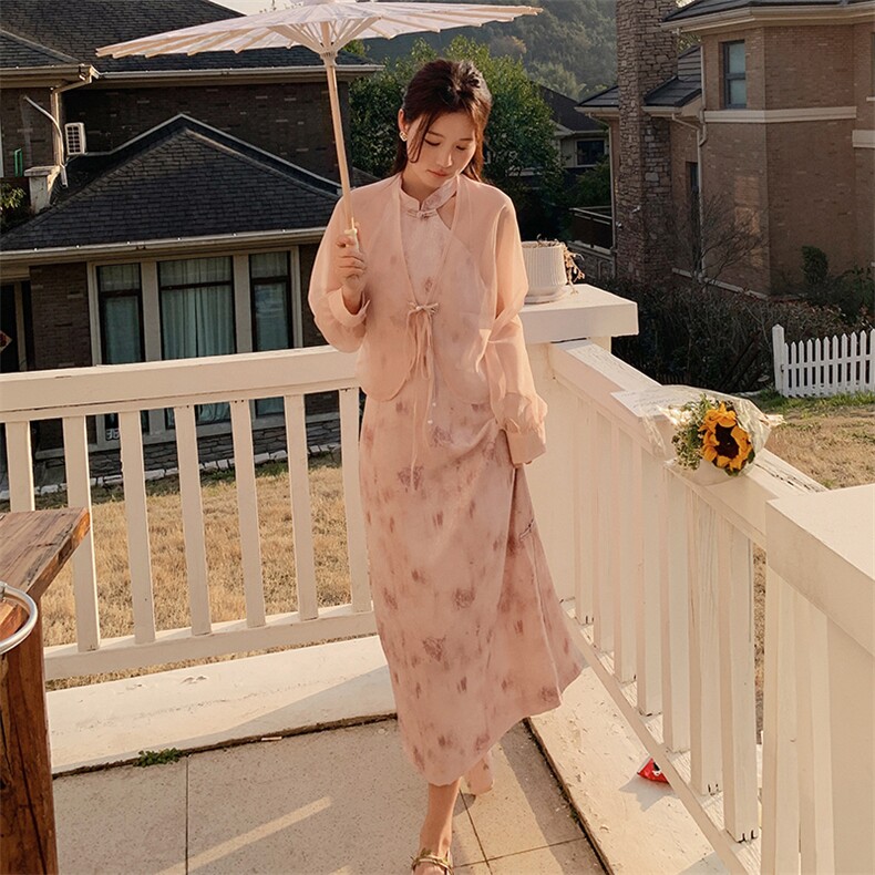 现货新中式旗袍显瘦防晒外套两件套主推210-787-P145-K218,女装套装/套裙,浙宝210（原浙宝191）