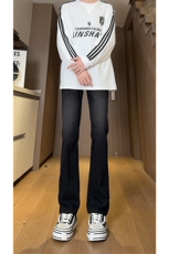 现货主推弹力渐变大码直筒微喇毛边牛仔裤K860-K861-K866-P50，男装牛仔裤，星座205