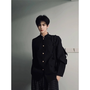 中山装男士青年修身套装中华立领西服装演出服结婚礼服风唐装图片