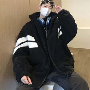青少年羊羔毛绒外套男款冬季保暖棉衣棉服 M8018 P120 控158图片