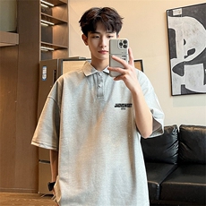 可设48小时支持抖音得物来样二开网眼透气翻领t恤美式短袖POLO衫，男装T恤，电商A486