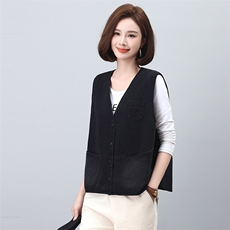 薄款马甲女款2025新款春秋季中老年妈妈休闲短款外搭牛仔马夹外套，女装马甲，悦见她