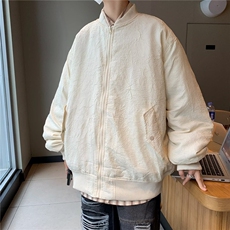 美式棒球服男高街vibe潮牌设计压皱拉链外套宽松飞行员夹克WT63，男装夹克，星座1116A-1（原606A）