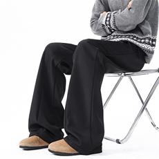 西裤垂坠感休闲西装裤子男cleanfit微喇裤弯刀直筒阔腿裤KZ064P50，男装西服套装，电商B312