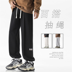 直筒卫裤男春秋休闲日系百搭纯棉运动裤长裤-X1681特批45图片