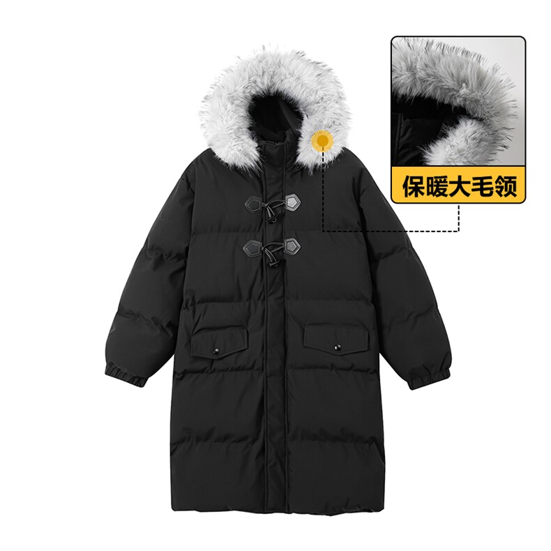 现货中长款棉衣男冬季加厚棉袄宽松连帽毛领棉服外套M107-P120,男装棉衣,星座308B-2