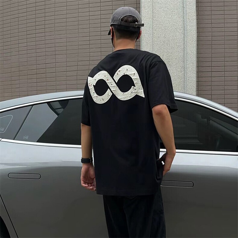 万针全刺绣工艺抖音得物高品质260克重磅纯棉双纱美式高街短袖T恤,男装T恤,电商A486