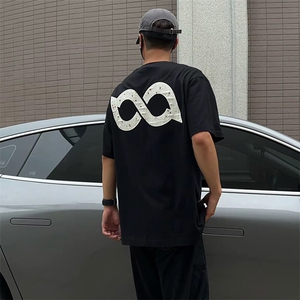 万针全刺绣工艺抖音得物高品质260克重磅纯棉双纱美式高街短袖T恤图片