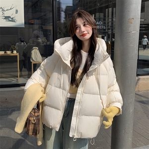 【新款现货】米白色连帽小个子羽绒服90白鸭绒99817款P330K468图片