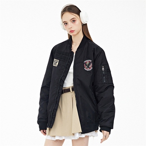 现货 三色秋冬季潮牌夹克棉衣棒球服 欧美街头飞行员外套情侣装图片