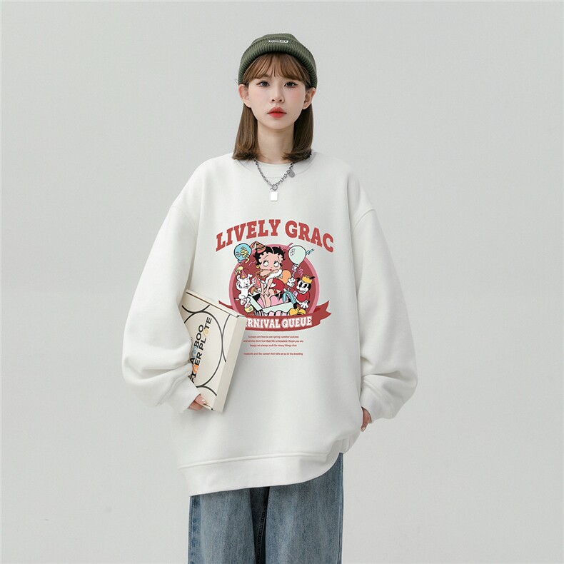 中性风23新款秋季时尚百搭宽松字母印花情侣卫衣W1031P30控48,男装卫衣,A247A