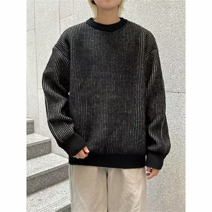圆领条纹毛衣男款秋冬新款时尚套头针织衫宽松百搭上衣服1112 P45图片