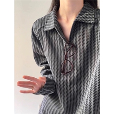 垂感黑白格衬衫男女长袖潮流小众情侣高级设计感个性宽松打底衬衣，男装T恤，星座1210-1