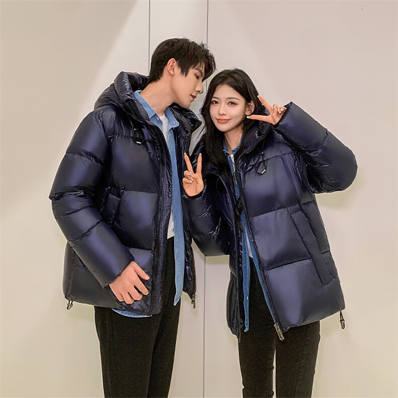 现货主推原创韩版情侣装羽绒服男女青年学生加厚300克绒羽绒外套，男装羽绒服，钱塘723
