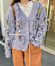 小花手工毛衣，女装针织衫/毛衣，Double Seven