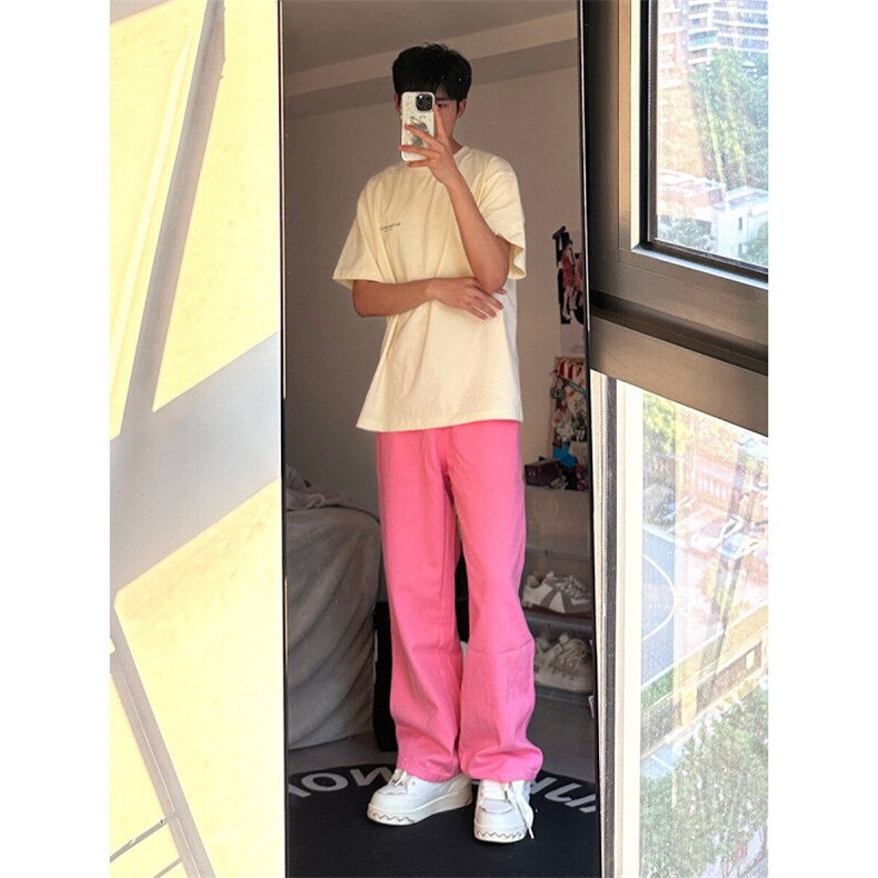 25年春季水洗高街vibe直筒宽松阔腿五色牛仔裤NZ2310-P55控78,男装牛仔裤,星座1002-1