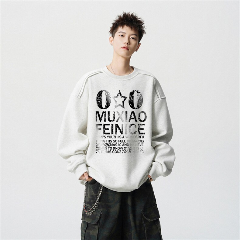 得物供货、重磅420克现货 圆领卫衣宽松HD019-1-WY2534LL-P35图片