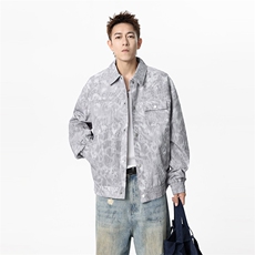JK2656-P83M-8XL秋季新款美式复古泡泡格扎染夹克外套控148，男装夹克，星座109