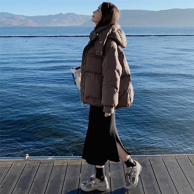 2023年冬装新款高级感灰加厚保暖宽松休闲小个子短款羽绒服女,女装羽绒服,辉之琳