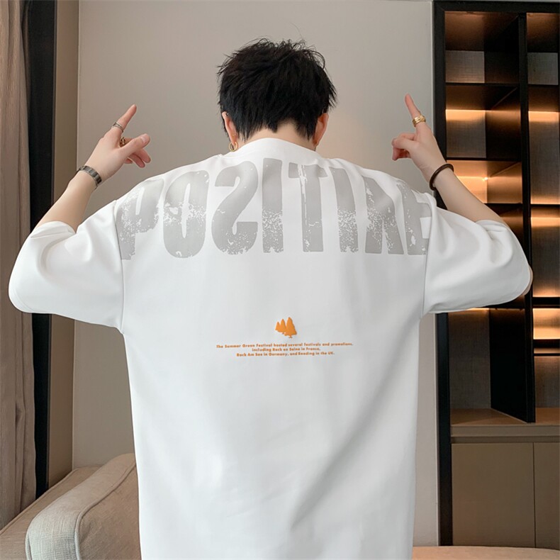 男夏季宽松休闲百搭T恤T6882小码P22大码P25图片