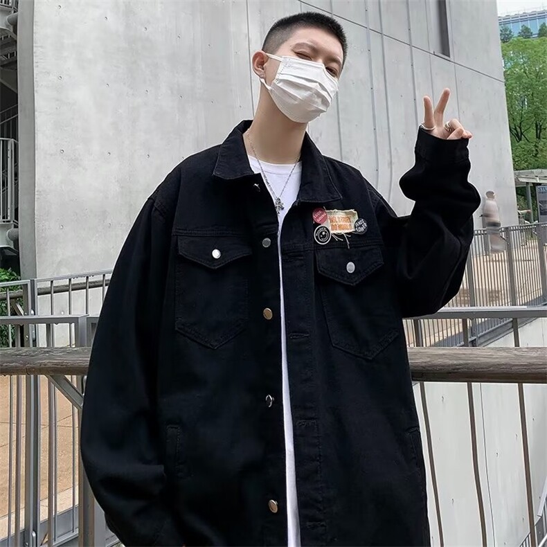 2025秋季牛仔外套男ins街头美式夹克JK612，男装工装外套，星座1108