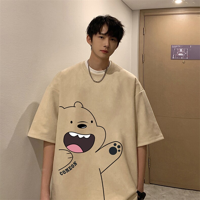 麂皮绒短袖t恤男大码半袖男 JD82131-P25图片