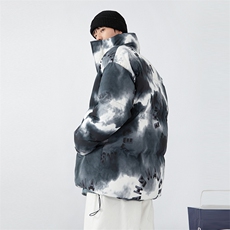 日系白墙2024冬新款幻彩立领面包服棉衣外套男MY004-P135控150，男装棉衣，星座914-3